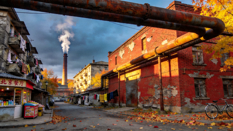《漫长的季节》剧集场景，东北工业小镇秋季景色